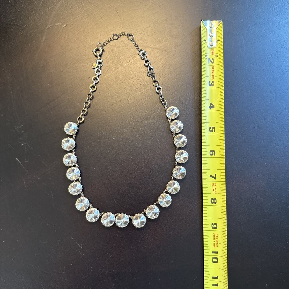 VINTAGE J.CREW Y2K FAUX DIAMOND NECKLACE CRYSTAL - Picture 2 of 5